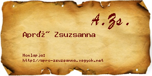 Apró Zsuzsanna névjegykártya