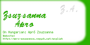 zsuzsanna apro business card